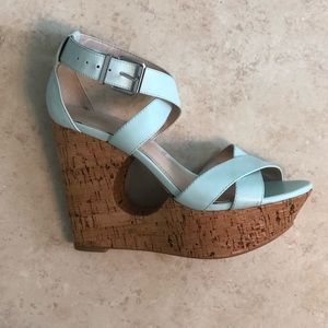 BCBG teal wedges